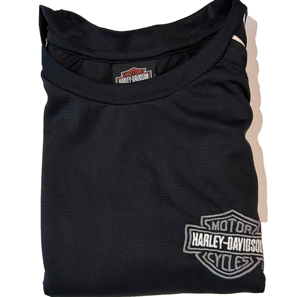Harley Davidson Motorcycles Men's Long Sleeve Performance‎ T-Shirt Black Tee